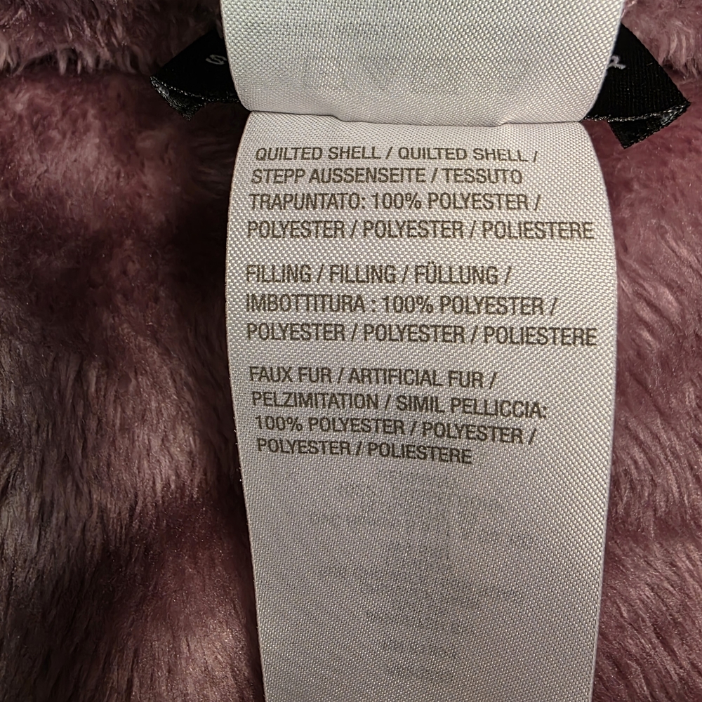 Susan Graver Reversible Quilted Woven & Plush Fleece Jacket Cherry Size 1X - Picture 7 of 7